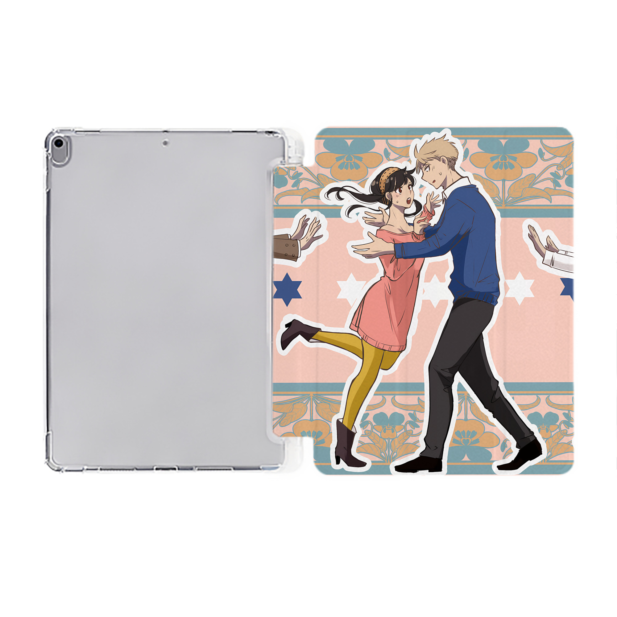 （画像用） SPY×FAMILY间谍家家酒 IPad ケース ペン収納付き 三つ折りスタンド PUレザー×シリコン 対応機種9.5/10.5/10.9インチ